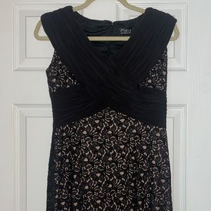 Black and Cream lace evening gown